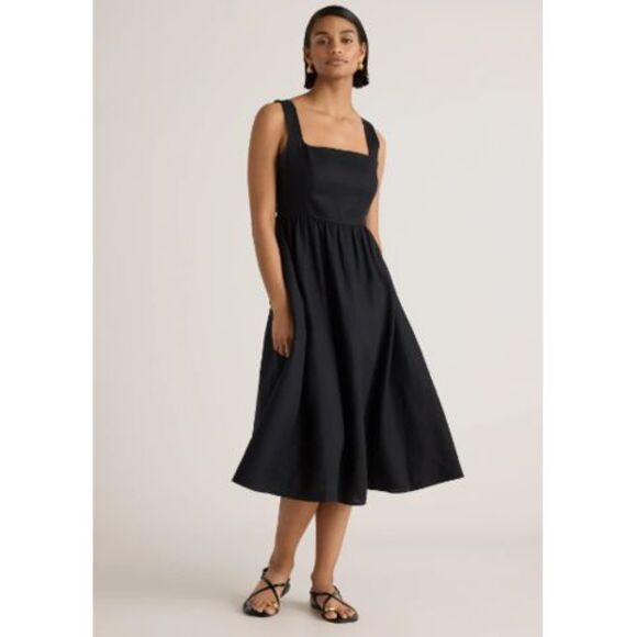 Quince Dresses & Skirts - Quince Women's 100% European Linen Fit & Flare Midi Dress Black S